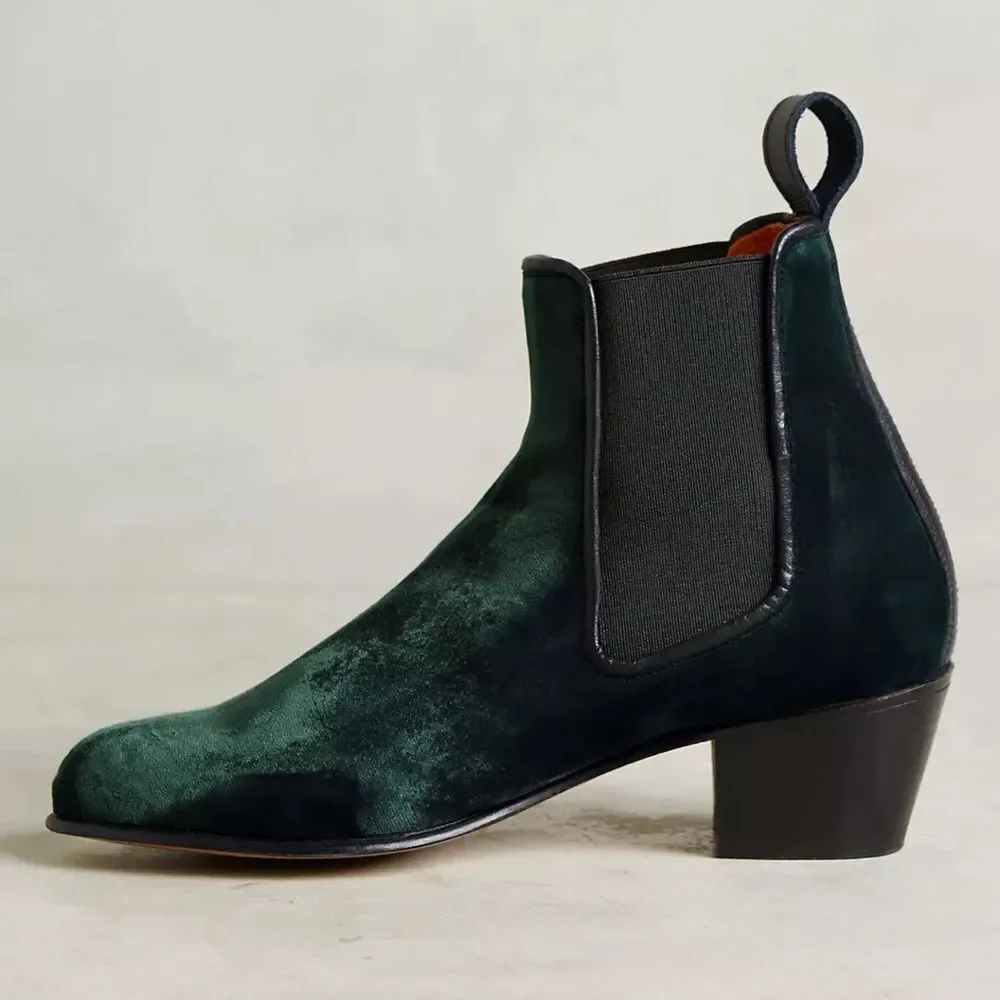 Anthropologie Penelope Chilvers Velvet Chelsea Boots NIB